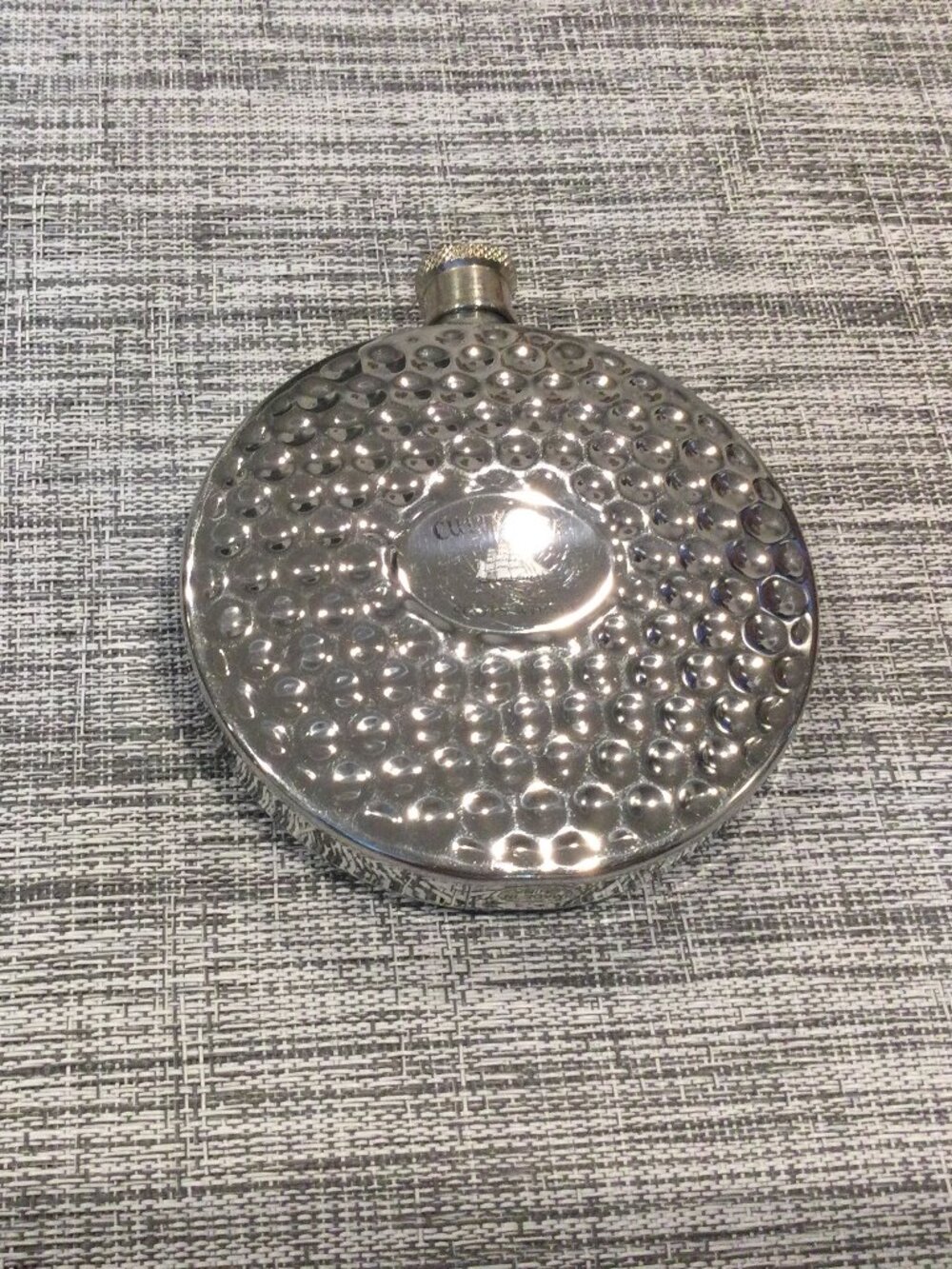 Frasco de whisky escocés original redondo de metal Cutty Sark licor 4 oz